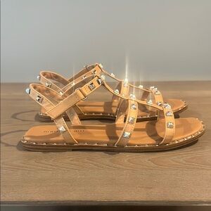 Madden Girl Tan Gladiator Sandals with Studded Straps